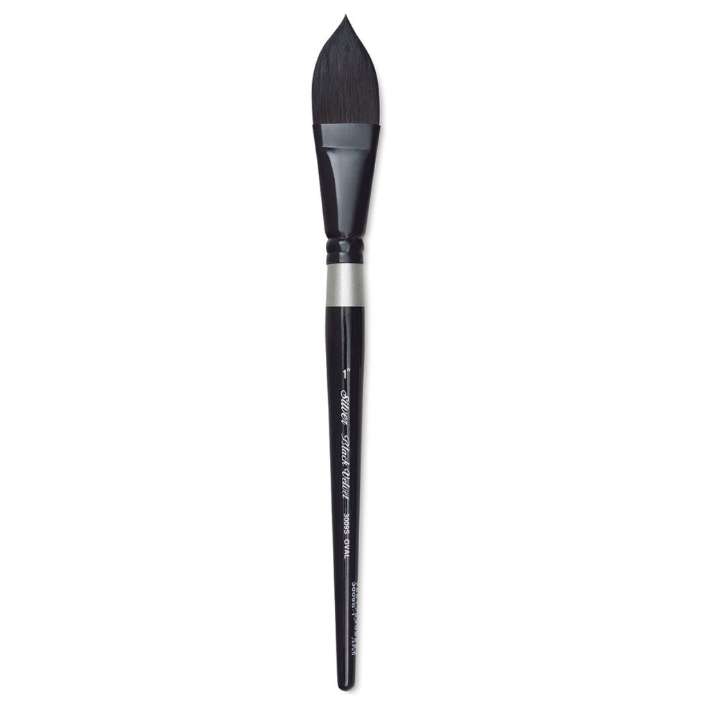 Silverblack velvet oval round brush